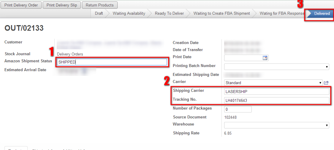 Cloud ERP Shipping Status