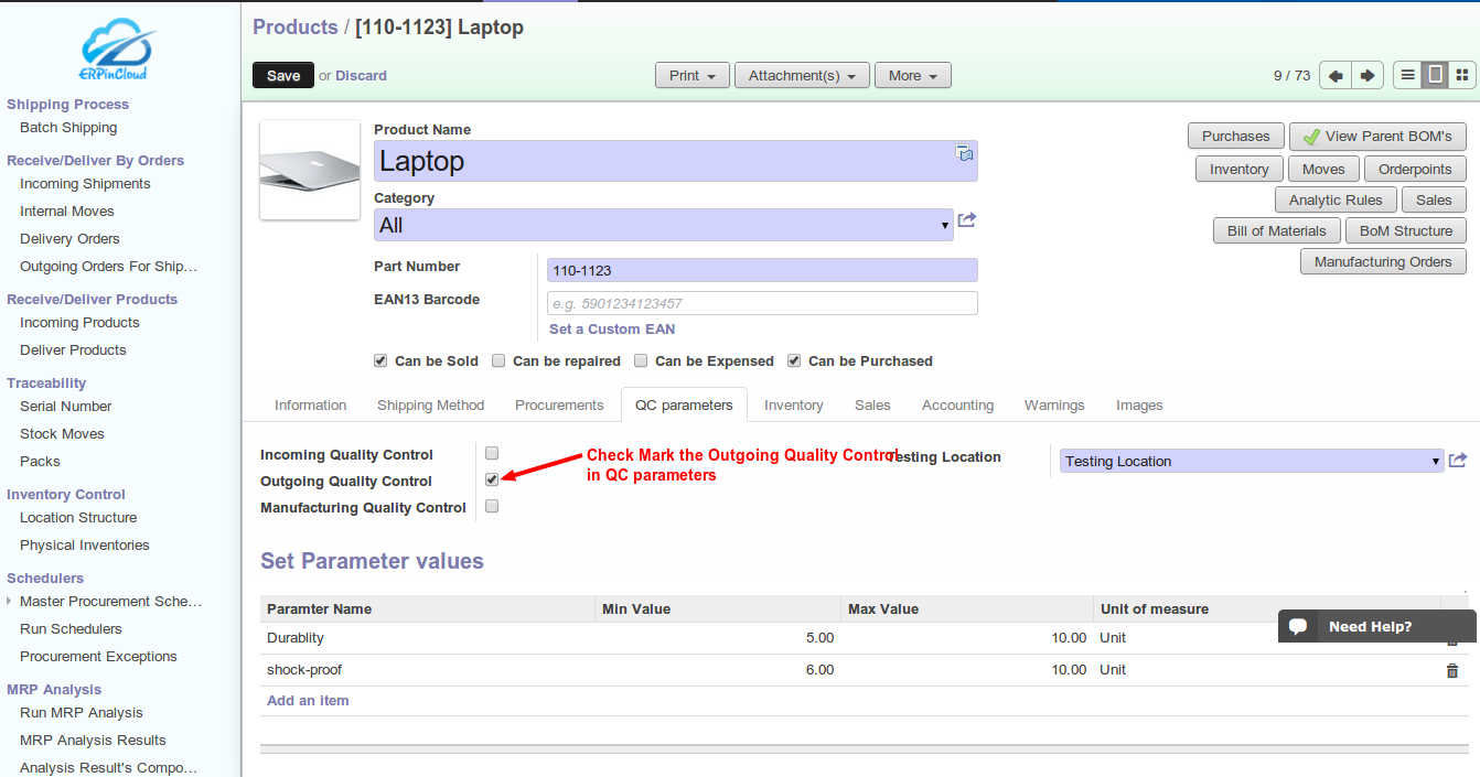 Cloud ERP for Quality Checking