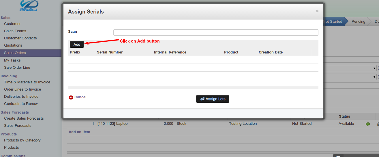 Cloud ERP process of quality control